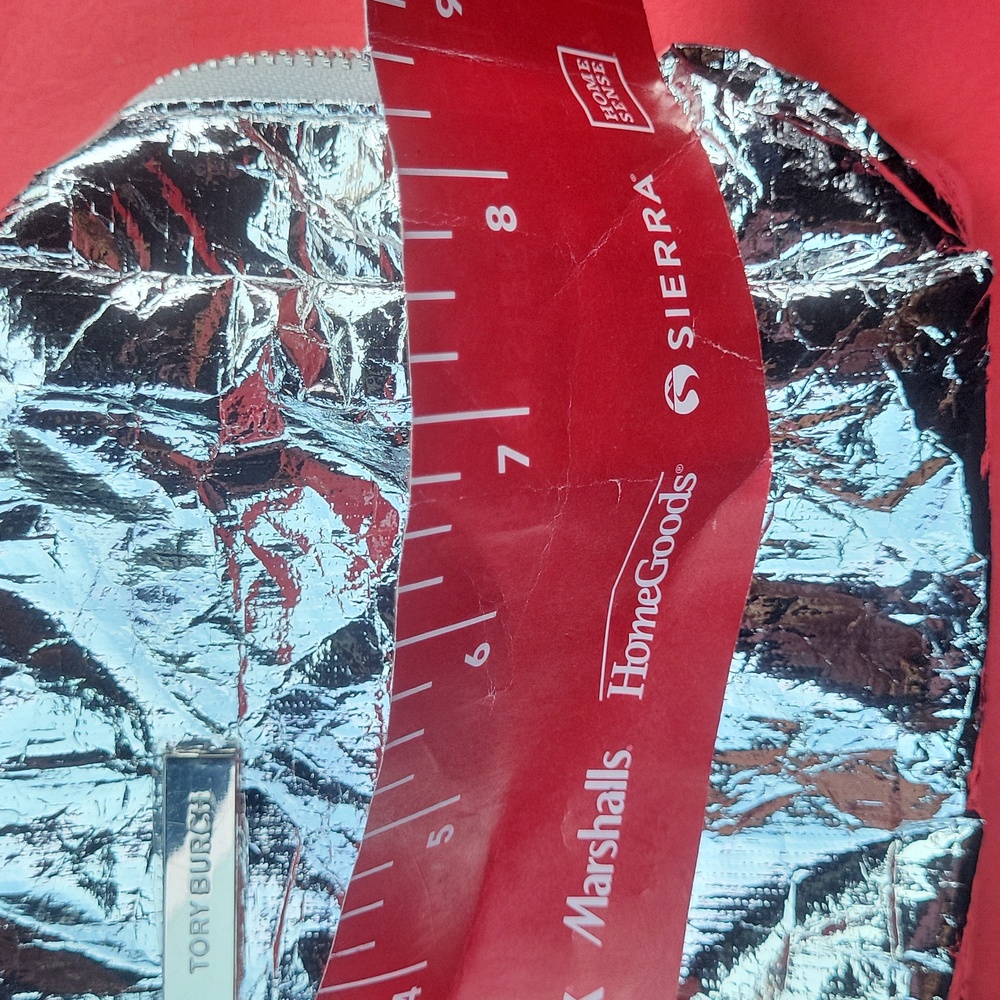 TORY BURCH  Metallic Silver Pouch NWT. - Picture 5 of 8